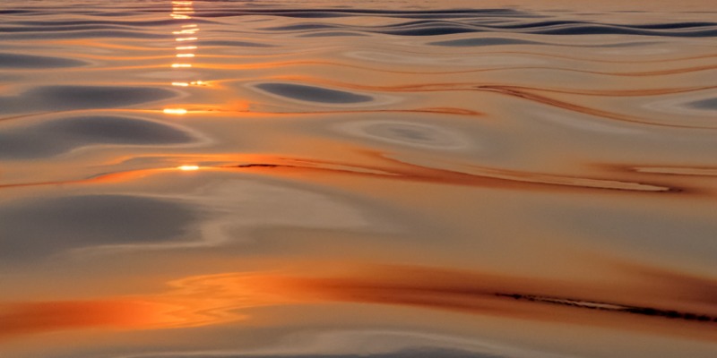 sunset water reflection in Botswana