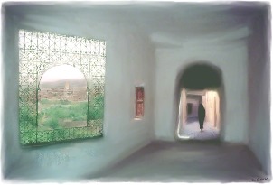 Digital painting of scenes from Morocco. Digital Image Purchase Award, Muse Gallery, Prescott, Arizona